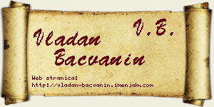 Vladan Bačvanin vizit kartica
